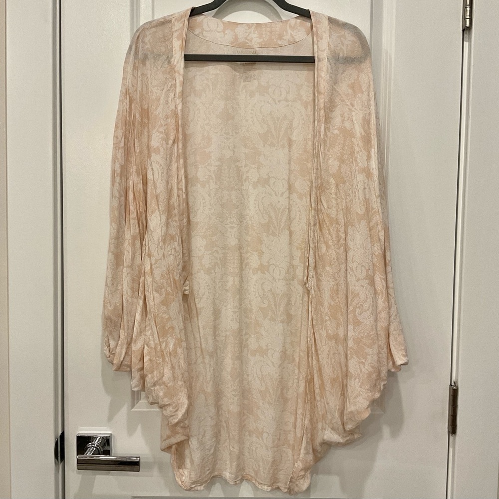 Merona Muted Peach Balloon Sleeve Printed Cardigan/Cover Up (one size)